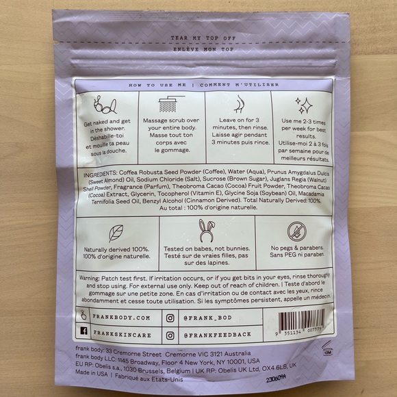 NEW Frank Body Scrub Bundle with Original and Cacao Scrubs - Picture 5 of 7